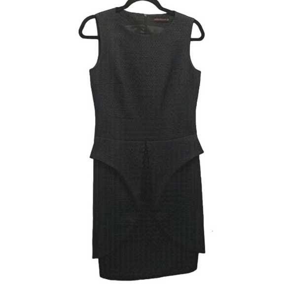 Black Architectural Sheath Cocktail Dress Ukrainian Designer Natali Bolgar - Picture 1 of 8